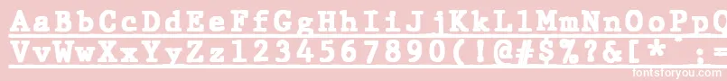 Police JMH Typewriter mono Black Under – polices blanches sur fond rose