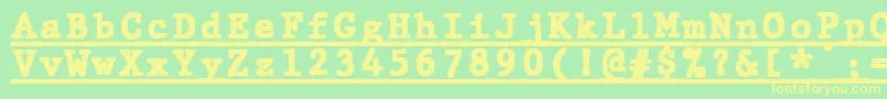フォントJMH Typewriter mono Black Under – 黄色の文字が緑の背景にあります