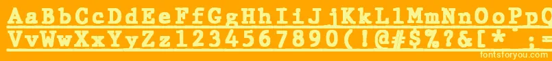 JMH Typewriter mono Black Under-Schriftart – Gelbe Schriften auf orangefarbenem Hintergrund