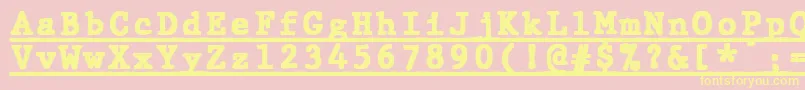 Police JMH Typewriter mono Black Under – polices jaunes sur fond rose