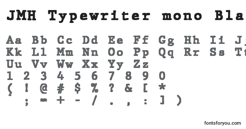 A fonte JMH Typewriter mono Black – alfabeto, números, caracteres especiais