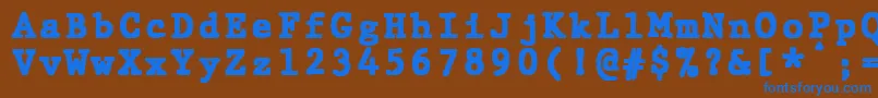 JMH Typewriter mono Black Font – Blue Fonts on Brown Background