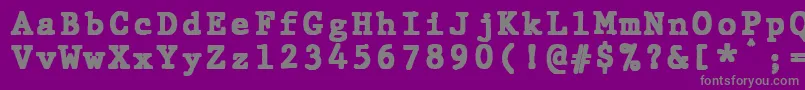 JMH Typewriter mono Black-Schriftart – Graue Schriften auf violettem Hintergrund