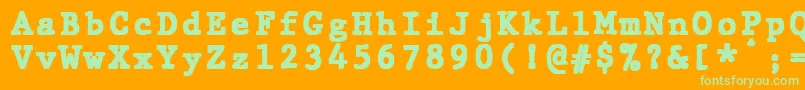 JMH Typewriter mono Black Font – Green Fonts on Orange Background