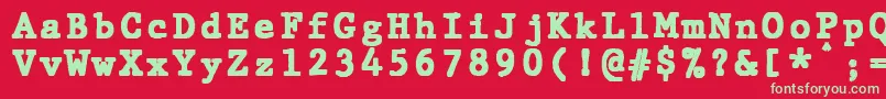 JMH Typewriter mono Black Font – Green Fonts on Red Background