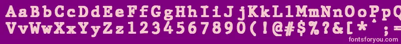 Fonte JMH Typewriter mono Black – fontes rosa em um fundo violeta