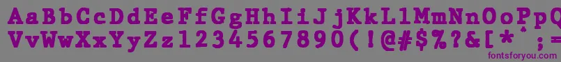 JMH Typewriter mono Black-Schriftart – Violette Schriften auf grauem Hintergrund