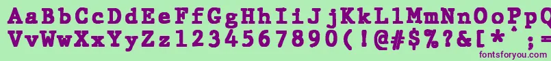 JMH Typewriter mono Black Font – Purple Fonts on Green Background