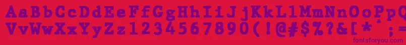フォントJMH Typewriter mono Black – 赤い背景に紫のフォント