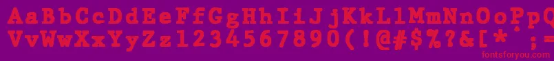Шрифт JMH Typewriter mono Black – красные шрифты на фиолетовом фоне