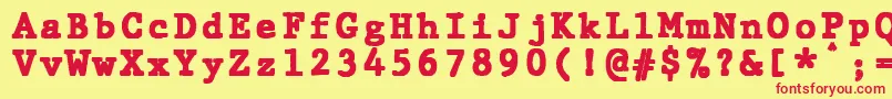 JMH Typewriter mono Black Font – Red Fonts on Yellow Background