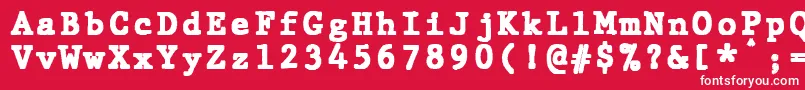フォントJMH Typewriter mono Black – 赤い背景に白い文字
