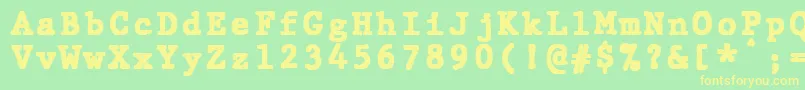 JMH Typewriter mono Black-Schriftart – Gelbe Schriften auf grünem Hintergrund