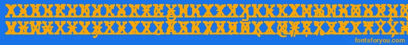 JMH Typewriter mono Bold Cross Font – Orange Fonts on Blue Background