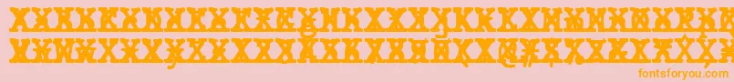 JMH Typewriter mono Bold Cross-fontti – oranssit fontit vaaleanpunaisella taustalla