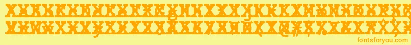 JMH Typewriter mono Bold Cross Font – Orange Fonts on Yellow Background