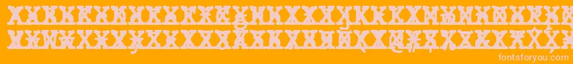 JMH Typewriter mono Bold Cross Font – Pink Fonts on Orange Background
