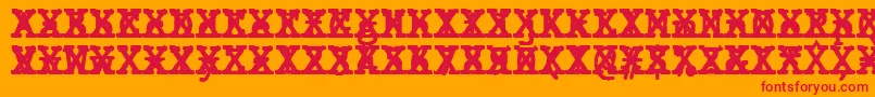 フォントJMH Typewriter mono Bold Cross – オレンジの背景に赤い文字