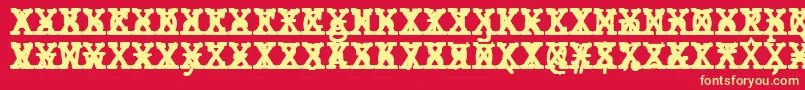 JMH Typewriter mono Bold Cross Font – Yellow Fonts on Red Background