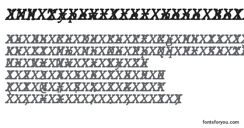 Шрифт JMH Typewriter mono Bold Italic Cross – алфавит, цифры, специальные символы