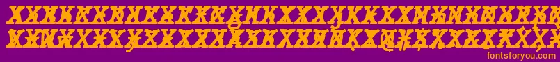 Czcionka JMH Typewriter mono Bold Italic Cross – pomarańczowe czcionki na fioletowym tle