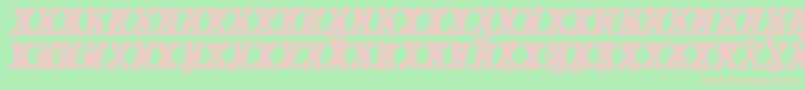 Fonte JMH Typewriter mono Bold Italic Cross – fontes rosa em um fundo verde