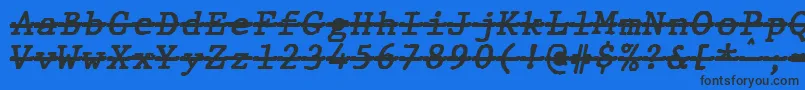 フォントJMH Typewriter mono Bold Italic Over – 黒い文字の青い背景