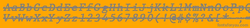 フォントJMH Typewriter mono Bold Italic Over – オレンジの背景に灰色の文字