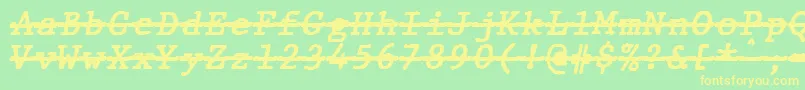 JMH Typewriter mono Bold Italic Over-fontti – keltaiset fontit vihreällä taustalla