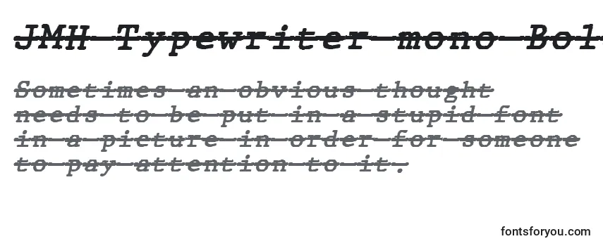 Revisão da fonte JMH Typewriter mono Bold Italic Over