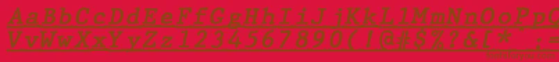 JMH Typewriter mono Bold Italic Under Font – Brown Fonts on Red Background