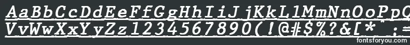 Шрифт JMH Typewriter mono Bold Italic Under – белые шрифты