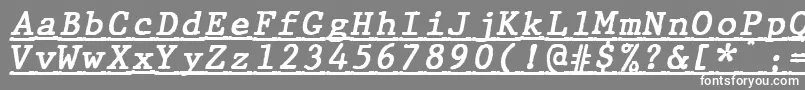 JMH Typewriter mono Bold Italic Under-fontti – valkoiset fontit harmaalla taustalla