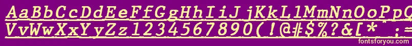 fuente JMH Typewriter mono Bold Italic Under – Fuentes Amarillas Sobre Fondo Morado