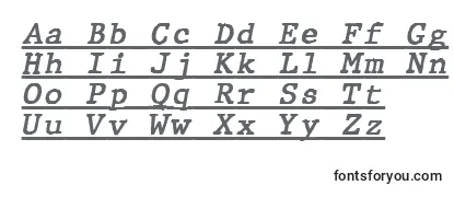 Revisão da fonte JMH Typewriter mono Bold Italic Under