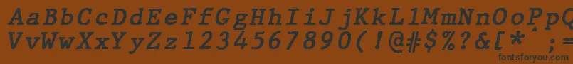 Więcej informacji o czcionce JMH Typewriter mono Bold Italic Czcionka JMH Typewriter mono Bold Italic – czarne czcionki na brązowym tle
