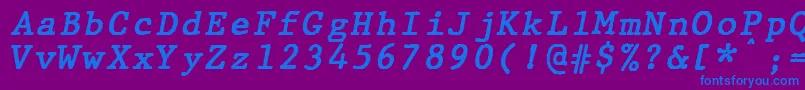 JMH Typewriter mono Bold Italic Font – Blue Fonts on Purple Background