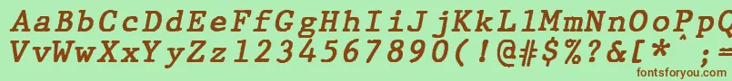 Más sobre la fuente JMH Typewriter mono Bold Italic fuente JMH Typewriter mono Bold Italic – Fuentes Marrones Sobre Fondo Verde