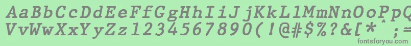 fuente JMH Typewriter mono Bold Italic – Fuentes Grises Sobre Fondo Verde