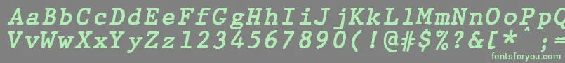 Saiba mais sobre a fonte JMH Typewriter mono Bold Italic Fonte JMH Typewriter mono Bold Italic – fontes verdes em um fundo cinza