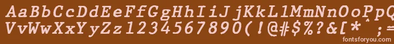 Подробнее о шрифте JMH Typewriter mono Bold Italic Шрифт JMH Typewriter mono Bold Italic – розовые шрифты на коричневом фоне