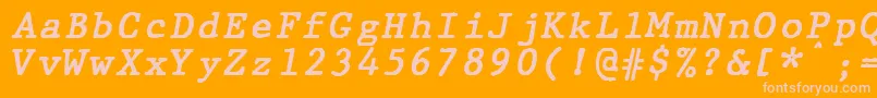 fuente JMH Typewriter mono Bold Italic – Fuentes Rosadas Sobre Fondo Naranja