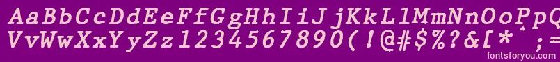 JMH Typewriter mono Bold Italic Font – Pink Fonts on Purple Background
