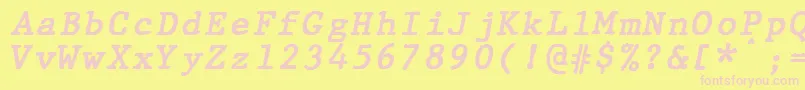 fuente JMH Typewriter mono Bold Italic – Fuentes Rosadas Sobre Fondo Amarillo
