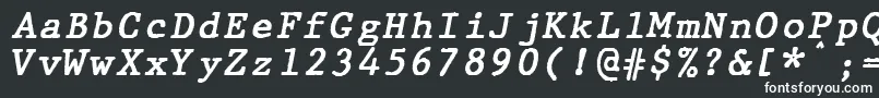 Шрифт JMH Typewriter mono Bold Italic – белые шрифты на чёрном фоне