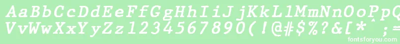 フォントJMH Typewriter mono Bold Italic – 緑の背景に白い文字