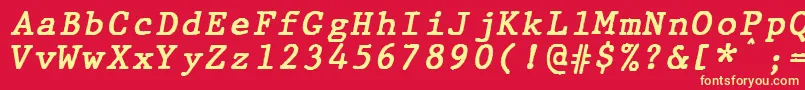 fuente JMH Typewriter mono Bold Italic – Fuentes Amarillas Sobre Fondo Rojo