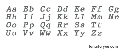 Revisão da fonte JMH Typewriter mono Bold Italic