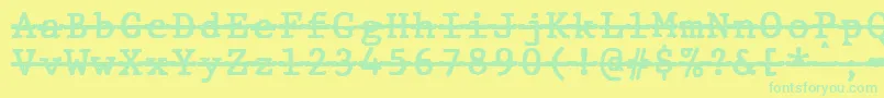 JMH Typewriter mono Bold Over Font – Green Fonts on Yellow Background