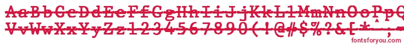 フォントJMH Typewriter mono Bold Over – 白い背景に赤い文字